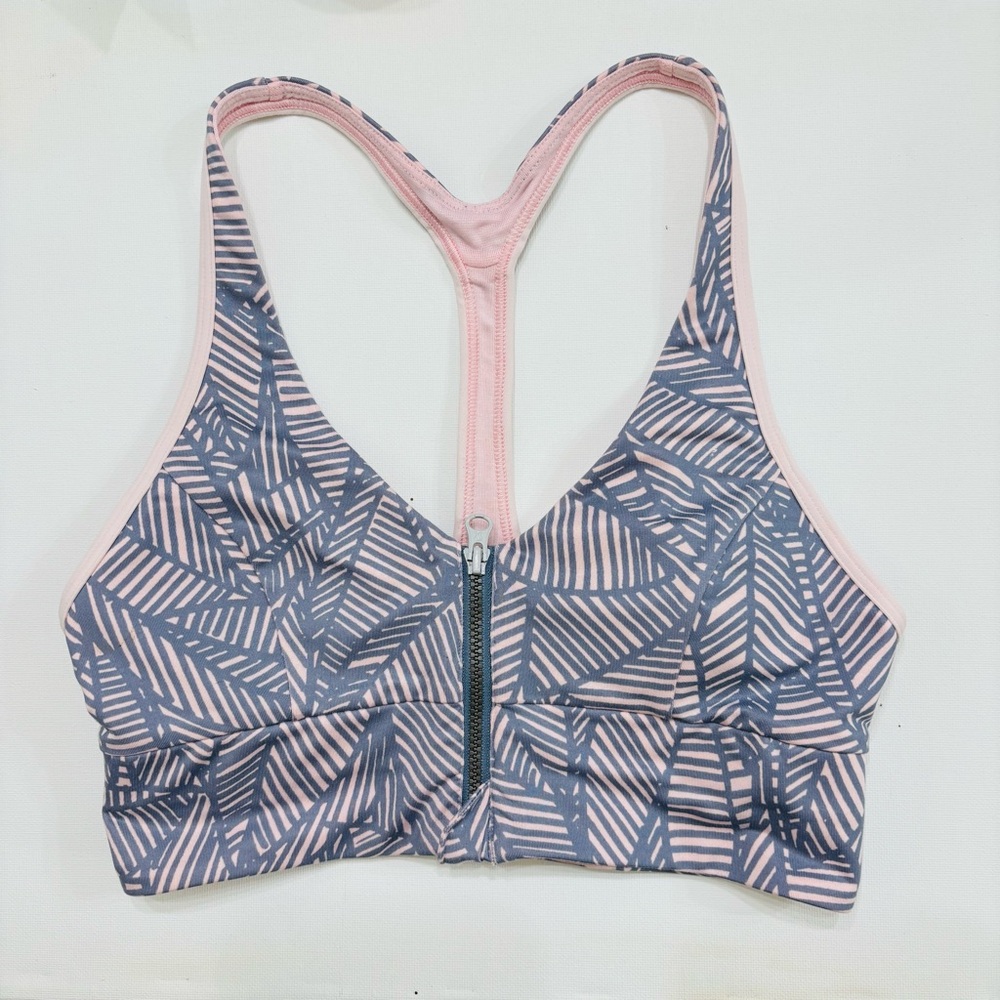 Lululemon Cool to Street Sports Bra Zip Front Size 4 pink racerback